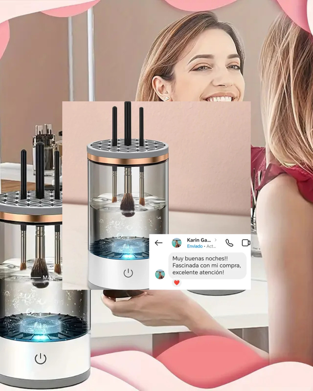 Limpiador Brochas Maquillaje Eléctrico Cosmético